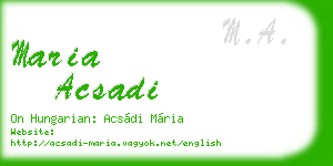 maria acsadi business card
