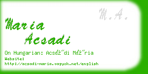 maria acsadi business card